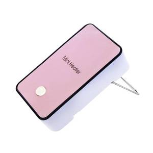 lot 1594 image: Safety Energy-saving Heater Mini Portable Room Office Desktop Electric Fan Heater Air Warmer (Pink)