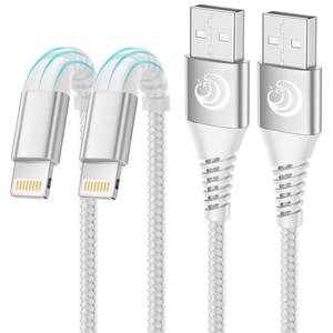 lot 1595 image: iPhone Charger Apple MFi Certified 2Pack 10FT Long Lightning Cable Fast Charging Nylon Braided USB Cable iPhone Charger Cord Compatible with iPhone 14 13 12 11 Pro Max XR XS X 8 7 6 Plus SE, iPad