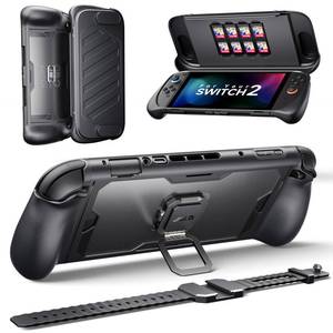 lot 1604 image: JSAUX 360° Full-Body Protective Case for Nintendo Switch 2, PC0121 Shockproof ModCase with Front Cover, Metal Kickstand &amp Silicone Strap, Ergonomic Anti-Slip Grip, Compatible with Switch 2 - Basic Set