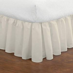 lot 1610 image: FRESH IDEAS Bedding Ruffled Bedskirt, Classic 14in Drop Length, Gathered Styling, King, Ivory (Model FRE30114IVOR04)