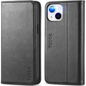 lot 1629 image: TUCCH Case Wallet for iPhone 14 6.1, 3 Card Holder Slots RFID Blocking Stand Flip Folio PU Leather Cover, with TPU Shockproof Interior Case Compatible with iPhone 14 2022, Classic Black