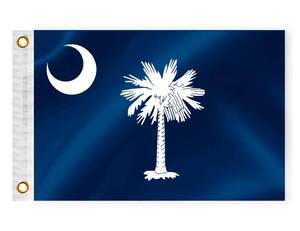 lot 1645 image: South Carolina State Boat Nautical Flag 12x18 Inch Double Sided 3 Ply SC Marine Flag Nylon Small Yacht Sail Pontoon Boat ATV Bike Truck Motorcycle Banner Brass Grommets Patriotic Outside (SC)