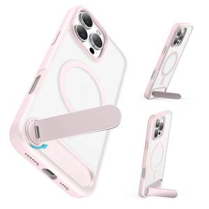 lot 1650 image: Niunisi for iPhone 16 Pro Max 6.9-Inch with Magnetic Rotable Slim Kickstand Compatible with MagSafe Frosted Matte Shockproof Protective Phone Cover 6.9 2024, Pink