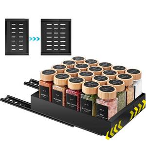 lot 1656 image: Pull Out Spice Rack Organization for Cabinet, Slide Out Expandable Spice Organizer, Adjustable Spice Cabinet Organizers, Cabinet Size Need 2.4 Highx10.6 Deepx(6 to 8.2)Wide, Hold 20 Spice Jar