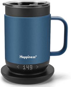 Happiness Smart Heated Coffee Mug,16oz Rechargeable Electric Self Heating Temperature Control Coffee Cup