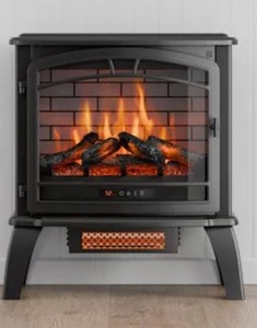 lot 8334 image: Style Selections 25.8-in W 5100 -BTU Matte Black Metal Flat wall Infrared quartz Electric Stove with Thermostat and Remote