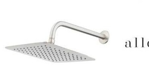 lot 8339 image: allen  roth Reign 1 -Spray Brushed Nickel 10-in Square Rain Shower Head 1.8 GPM