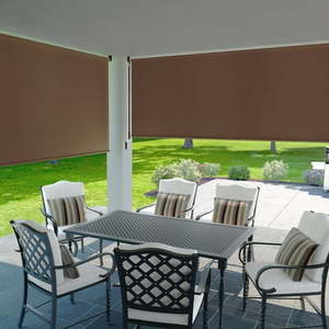 lot 8363 image: Coolaroo 72  x 48  Crank Operated Brown Roller Sun Shade