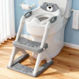 lot 8370 image: Potty Training Seat, SKYROKU Upgrade Toddler Toilet Seat for Kids, 2in1 Potty Training Toilet, Guard Anti-Slip Pad Step Stool,New Sector-Shape Stabilized Base and Heavier More Reliable (8899 Grey)