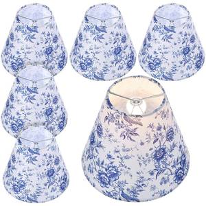 lot 8371 image: 6 Pcs Chandelier Shades, 5.9  5.1 inch Table Lamp Shades French Countryside Chandelier Lamp Shade for Living Room Chandeliers, Bedroom and Childrens Room Desktop Lamps, Wall Decoration Lamps
