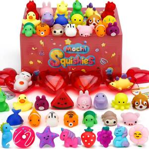 lot 8375 image: 28 Pack Mochi Squishy Toys, Party Favors for Kids Ages 4-8-12, Mini Fidget Toys for Classroom, Birthday, Easter, Treasure Box Prizes, Goodie Bag Stuffers