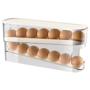 lot 8380 image: Auto Rolling Egg Holder for Fridge, Egg DispenserOrganizerStorageContainer with Lid for Refrigerator, Sturdy and Durable Space-Saving Egg Tray for 12 Large Eggs