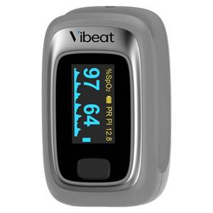 lot 8412 image: Fingertip Pulse Oximeter, Vibeat Portable SPO2 Monitor with Pulse Rate, Finger Blood Oxygen Saturation Meter with 12 Sets of Data Records, Gray
