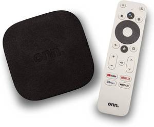 lot 8419 image: ONN Android TV 4K UHD Streaming Device with Voice Remote Control Google Assistant & High Speed HDMI Cable (100026240) Black