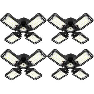 lot 8422 image: Aoretic LED Garage Lights 4 Pack -120W, 12000LM 6500K Led Shop Light with 41 Deformable Panels, Basement Barn Light Garages Ceiling Lights, E26E27 for Garage, Warehouse, Shop