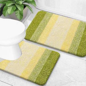 lot 8435 image: OLANLY Bathroom Rug Set 2 Piece, Soft Absorbent Microfiber Bath Mats and U-Shaped Contour Toilet Rug, Non-Slip, Machine Wash Dry, Plush Shaggy Bath Mats for Bathroom (24x1624x20, Olive Green)