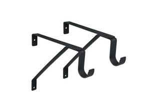 lot 8446 image: QCAA Heavy Duty Shelf Rod Support Bracket for 34 Wall Cleat, Adjustable, Powder Coated Black, Made in Taiwan, 2 Pack