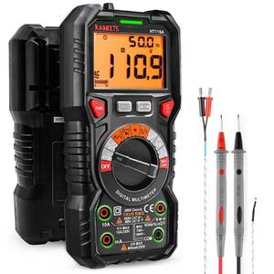lot 8455 image: KAIWEETS Digital Multimeter TRMS 6000 Counts Voltmeter Auto-Ranging Fast Accurately Measures Voltage Current Amp Resistance Diodes Continuity Duty-Cycle Capacitance Temperature for Automotive