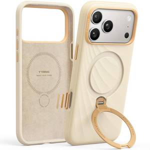lot 8459 image: TORRAS Q3 Wind Flow for iPhone 17 Pro Case Silicone, Fit for MagSafe, Magnetic 360 Spin Stand with Camera Control, Liquid Silicone Rubber Soft Phone Case for iPhone 17 Pro 6.3, Butter