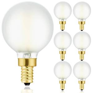 lot 8470 image: Duoled Frosted e12 led Light Bulbs g16.5 Candelabra Bulbs 60w led Edison Bulb 4000K 600lm ac120v CRI95 g50 Globe dimmable Light Bulbs for Chandelier,Vanity,Ceiling Fan, 6Pack