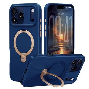 lot 8472 image: CASEKOO Marine Blue Designed for iPhone 17 Pro Case with Spin Magnetic Stand 16FT Military Protection Non-Slip Edge Fit for MagSafe Shockproof for iPhone 17 Pro Case with Stand 6.3