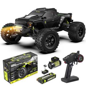 RIAARIO 1/10 Brushless RC Cars, Monster Truck, 50+ MPH, 4WD, Waterproof, Carbon Fiber, Black, Ages 8+ Retail:$250