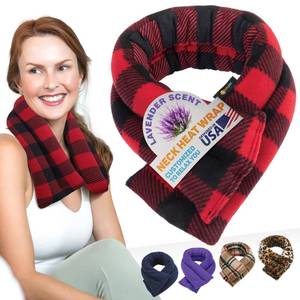 lot 8509 image: SunnyBay Microwave Heating Pad, Microwavable Heated Neck and Shoulder Wrap, Soothing Weighted Moist Heat or Ice Pack with Flaxseed and Lavender, 26x5 Inches, 2.5 lbs, Buffalo