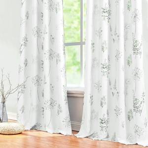 lot 8518 image: Sage Green Curtains 84 Inch Length for Living Room 2 Panels Set 80% Blackout Cottage Core Garden Wildflower Watercolor Darkening Floral Boho Curtain Drapes for Bedroom 84 Long,Light Green and Grey