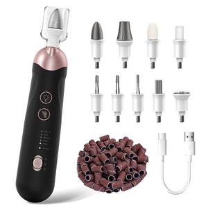 lot 8540 image: Professional Manicure Pedicure Kit, Cordless Electric Nail File Set, Rechargeable Pedicure Tools for feet, 5 Speeds Hand Foot Care Nail Drill for Thick Nail Toenail Cuticle Women Men Baby Pets