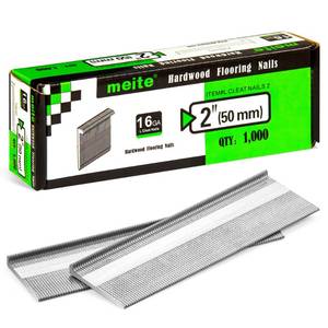 lot 8544 image: meite 16 Gauge Flooring Nails 2 Inch, 16GA L Cleat Nails Hardwood Flooring Nails for Flooring Nailer Gun (1,000 Counts)