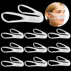 lot 8583 image: Patelai 10 Pcs Elastic Nose Bandage, External Nasal Bandage Dressing Holder with High Absorption Capacity for Nose, White