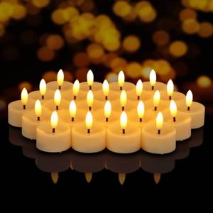 lot 8587 image: 7LinRay 36 Pack Flameless LED Tea Lights, Flickering Realistic Electric Fake Tealights Candles, 3D Wick Battery Operated Tea Lights Candles for Wedding, Festival, Party, Home Decor