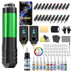 lot 8588 image: POSEIDON Tattoo Pen Set, Tattoo Gun Kit with 2Pcs Battery and 20Pcs Tattoo Cartridge Needles, Complete Tattoo Machine kit Tattoo Supplies for Beginners