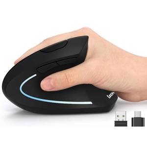 lot 8607 image: Lekvey Ergonomic Mouse, USB C Wireless Vertical Mouse, Dual Mode Rechargeable USB-A & Type-C Ergo Mouse, 1600 DPI, Relieves Wrist Pain and Carpal Tunnel, for Laptop Computer Mac MacBook PC, Black