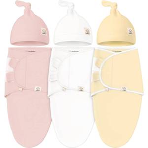lot 8616 image: KeaBabies 3-Pack Organic Swaddles for Newborns Girls, Boys with Hats - Soft Cotton Baby Sleep Sacks 0-3 Months, Breathable Baby Hats and Swaddles 0-3 Months, Newborn Essentials Must Haves (Daffodil)