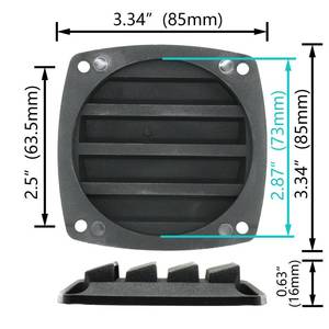 lot 8632 image: LEQMG Nylon Louvered Thru Vent,Plastic Black Flush Marine Boat Vent,Free Stainless Steel Screws(3 Pcs)