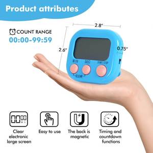 lot 8633 image: 5 Pack Multi-Function Electronic Timer, Learning Management, Suitable for Kitchen, Study, Work, Exercise Training, Outdoor Activities(not Including Battery)