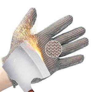lot 8634 image: Schwer ProGuard-X A9 Cut Resistant Stainless Steel Metal Mesh Chainmail Glove PM5201 Butcher Glove for Meat Cutting Food Processing Knife Sharpening Oyster Shucking Kitchen Fish Fillet, L
