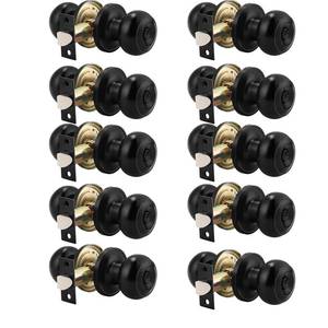 lot 8640 image: Probrico 10 Pack Round Privacy Door Knob(Thumb Turn Lock on The Inside), Keyless Doorknobs InteriorExterior Lockset,Privacy Knobs for BedroomBathroom,Black Modern Design Door Hardware
