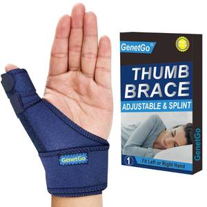 lot 8645 image: GenetGo Trigger Thumb Splints - Thumb Spica Support Brace Stabilizer for Carpal Tunnel, Arthritis, Sprains, Strains, Pain Relief - Left or Right Hand