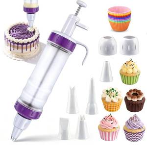 lot 8650 image: JAYVAR Dessert Decorating Syringe Set, Icing Dispenser Tool, Dessert Decorator Pro with 7 Icing Nozzles for Pushes Icing to Decorate Baked, Cake Decorating Gun for Frosting Cream to Make Cupcakes