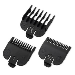 lot 8667 image: Clipper Guards Set Compatible with Most Wahl Clippers, Clipper Guides Replacement - 116 to 316, 3 Piece Set, Black Color