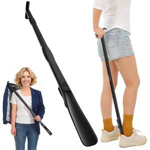 lot 8680 image: 36 Inch Adjustable Long Handled Shoe Horn - Dressing Stick Aid for Seniors, Disabled - Ideal for Hip, Back, Shoulder Surgery Recovery Helps with Getting Dressed, Sock Remover