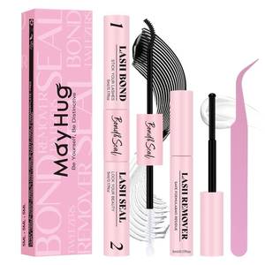 lot 8691 image: Mayhug Lash Cluster Glue Bond and Seal Kit with Lash Glue Remover and Tweezers Long-Lasting, Waterproof For DIY Eyelash Extension At Home Use Beginners Friendly Kit 4-in-1