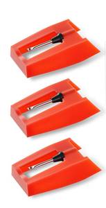 lot 8693 image: 3 Pack Record Player Needles Replacement Compatible with Crosley, Victrola & More Turntable, Premium Ruby Stylus with Clear Storage Box, Phonograph Cartridge Needle for Vinyl Records Accessories
