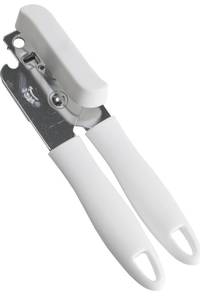 lot 8696 image: Chef Craft Select Stainless Steel Can Opener with Plastic Handle, 7.5 inches in Length, White