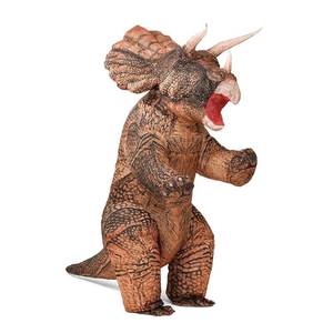 lot 8710 image: MXoSUM Inflatable Dinosaur Costume Blow up Triceratops Costumes for Adults Fancy Dino Onesies Party Halloween Cosplay Costume