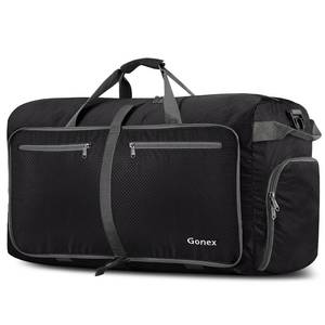 lot 8715 image: Gonex 60L Packable Travel Duffle Bag Foldable Duffel Bags for Luggage Gym Sports Camping Travelling Cycling Storage Shopping Water & Tear Resistant Black
