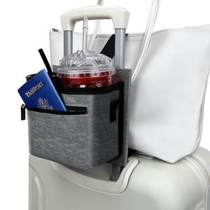 lot 8719 image: Vethers 3 in 1 Travel Luggage Cup Holder, Luggage Straps, Shoulder Bag for Suitcases add a Bag Convenient Travel Carry-on Accessories for Hands-Free Convenience (Gray)