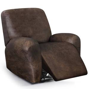 lot 8721 image: ANARACHON Leather Look Recliner Chair Covers, 4-Pieces Stretch Recliner Cover, Soft Reclining Chair Slipcover, Washable Furniture Protector for Large Lazy Boy Recliner (1 XL Seater, Brown)